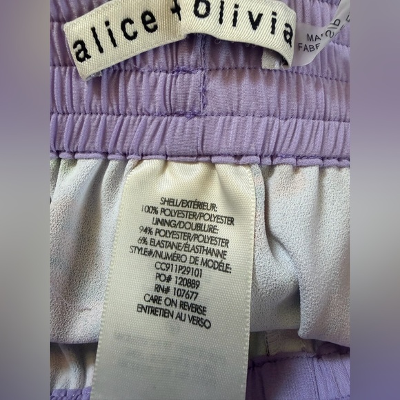 Alice + Olivia Red and Blue Floral Wide-Leg Pants - Picture 4 of 7